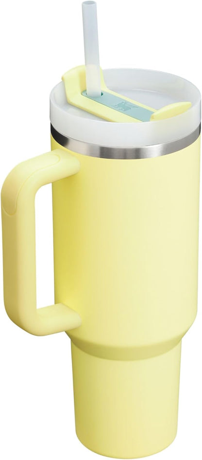 STANLEY Quencher H2.0 Tumbler with Handle and Straw 40 oz | Flowstate 3-Position Lid | Cup Holder Compatible for Travel | Insulated Stainless Steel Cup | BPA-Free | Pomelo