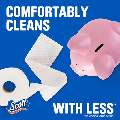 Scott ComfortPlus Toilet Paper, 231 Sheets per Roll, 1-Ply Toilet Tissue
