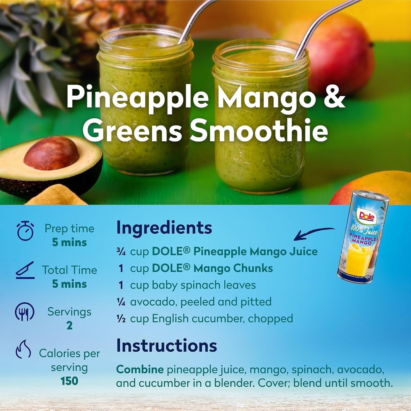 Dole Juice,  100% Fruit Juice 8.0 Fl Oz (Pack of 24)