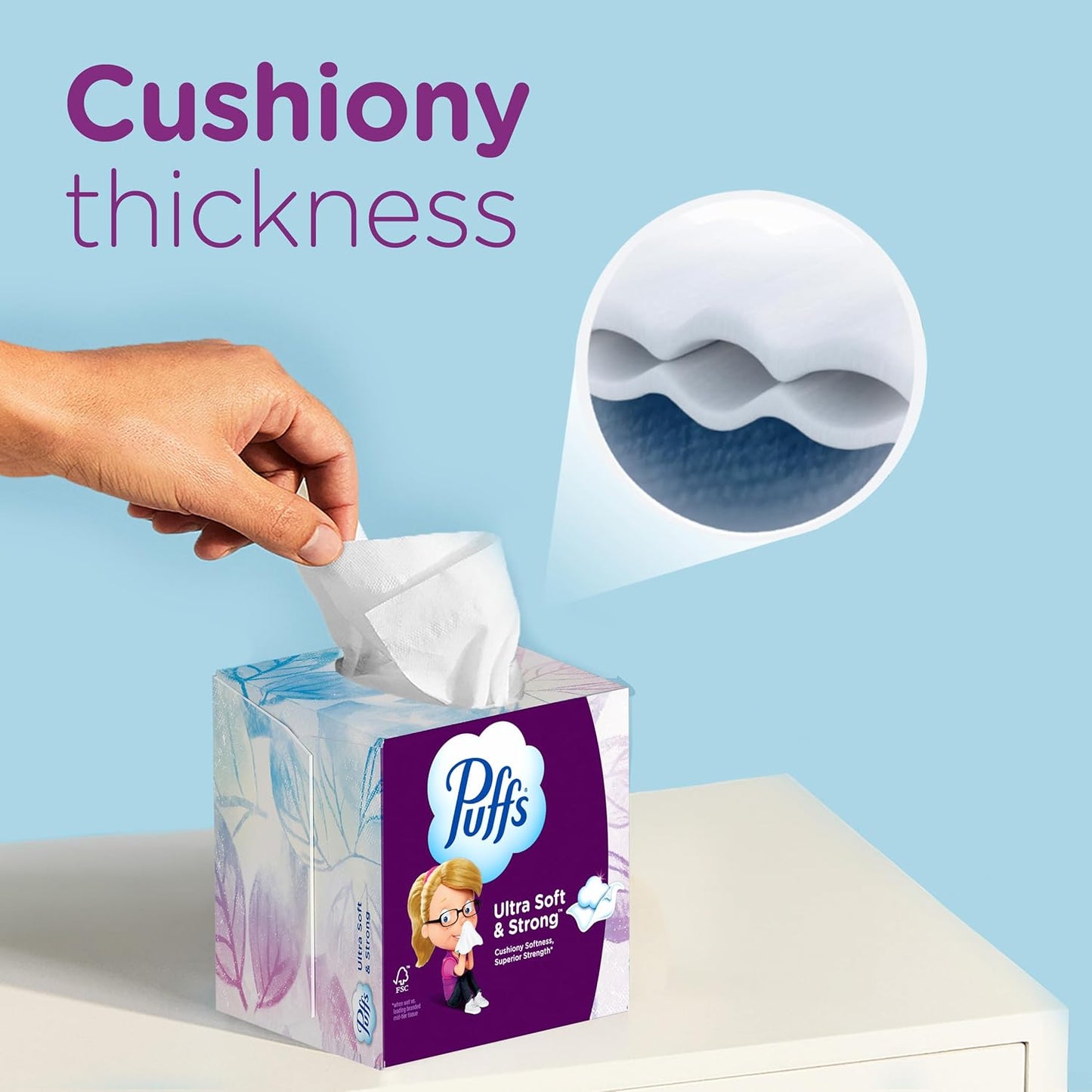 Puffs Facial Tissue Ultra Soft Non-Lotion, 10 Cube Boxes, 56 Facial Tissues per Box, Allergies and Colds (Packaging May Vary)