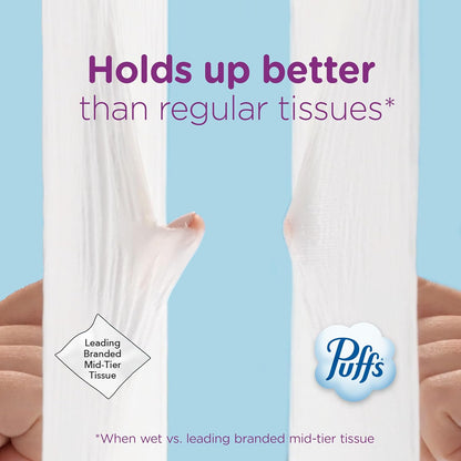 Puffs Facial Tissue Ultra Soft Non-Lotion, 10 Cube Boxes, 56 Facial Tissues per Box, Allergies and Colds (Packaging May Vary)