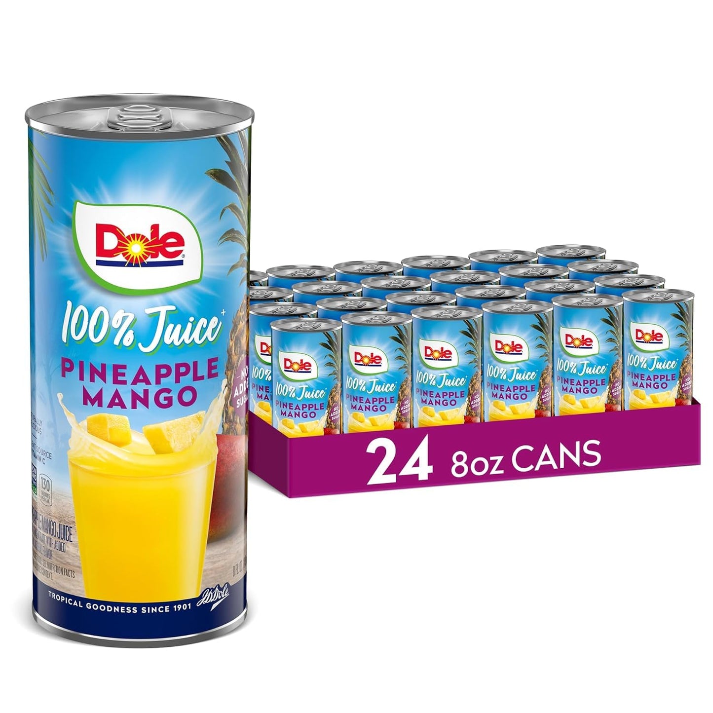 Dole Juice,  100% Fruit Juice 8.0 Fl Oz (Pack of 24)