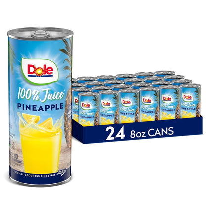 Dole 100% Pineapple Juice,8.0 Fl Oz (Pack of 24)