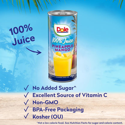 Dole Juice,  100% Fruit Juice 8.0 Fl Oz (Pack of 24)