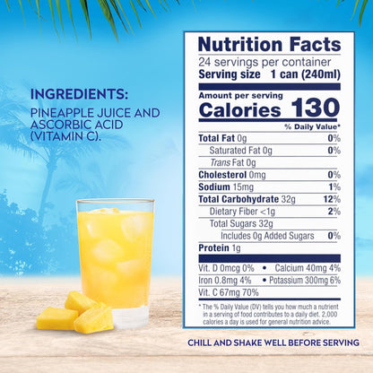 Dole 100% Pineapple Juice,8.0 Fl Oz (Pack of 24)