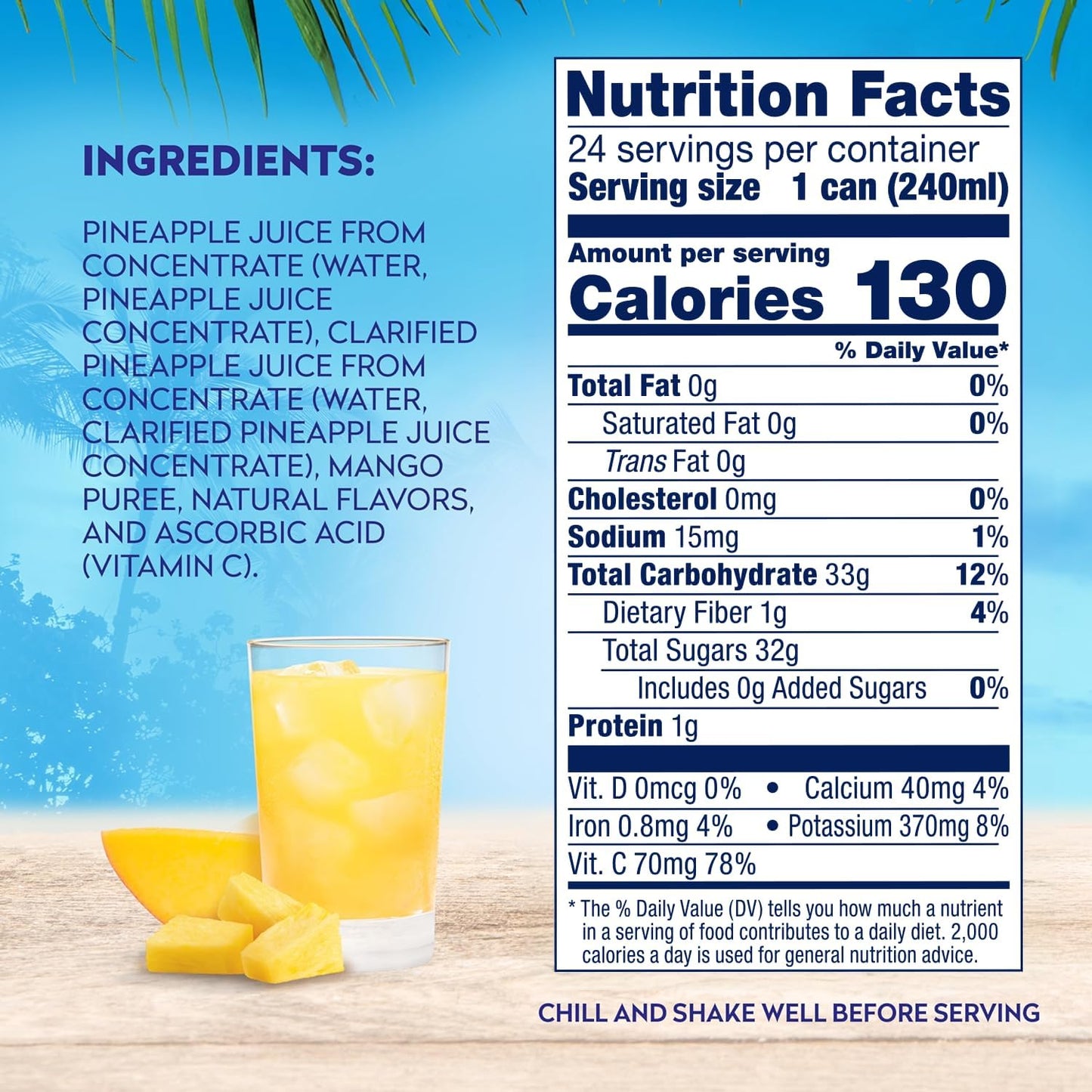 Dole Juice,  100% Fruit Juice 8.0 Fl Oz (Pack of 24)