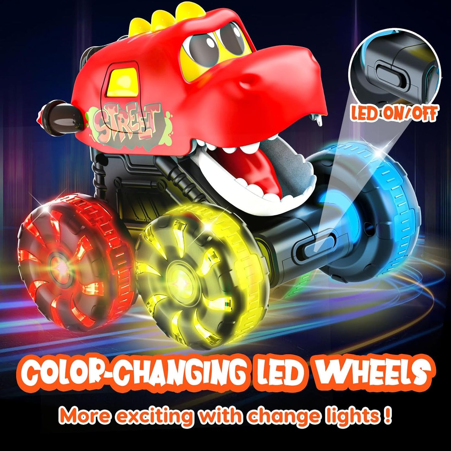 Monster Truck Toys Dinosaur Cars for Toddlers 1-3