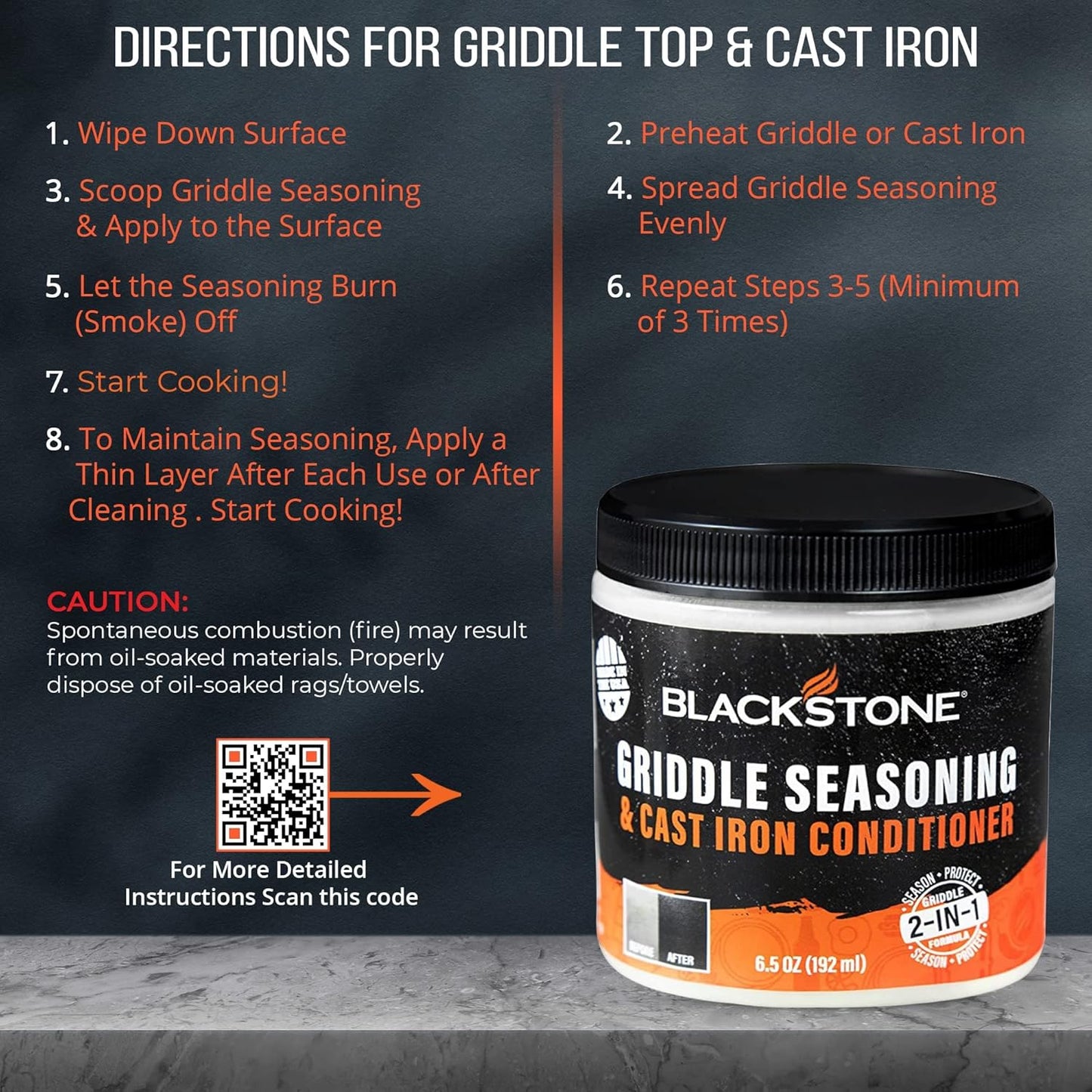 North Atlantic Imports Inc Blackstone Griddle Seasoning and Conditioner 1 Bottle of 2-in-1 Griddle Formula