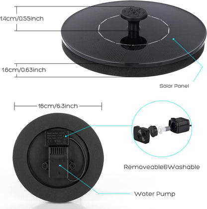 Mademax Solar Bird Bath Fountains, Upgrade 1.4W Solar Fountain Pump with 8 Nozzles & 4 Brackets, Free Standing Floating Solar Powered Water Fountain Pump for Bird Bath, Garden, Pond, Pool, Outdoor